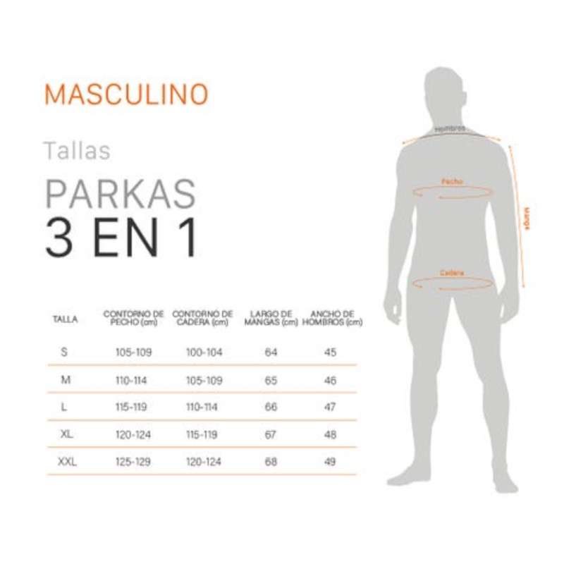 Chaqueta 3 En 1 Skada Hombre Negro Doite - Imagen 7